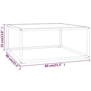 Couchtisch Schwarz Weiß Marmor Optik 80x80 cm
