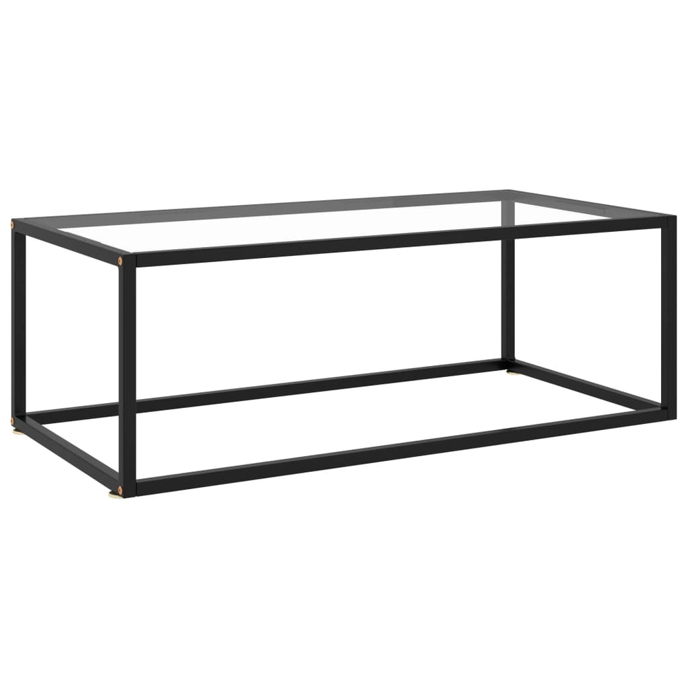 vidaXL Table basse noire en verre trempé 100x50x35 cm