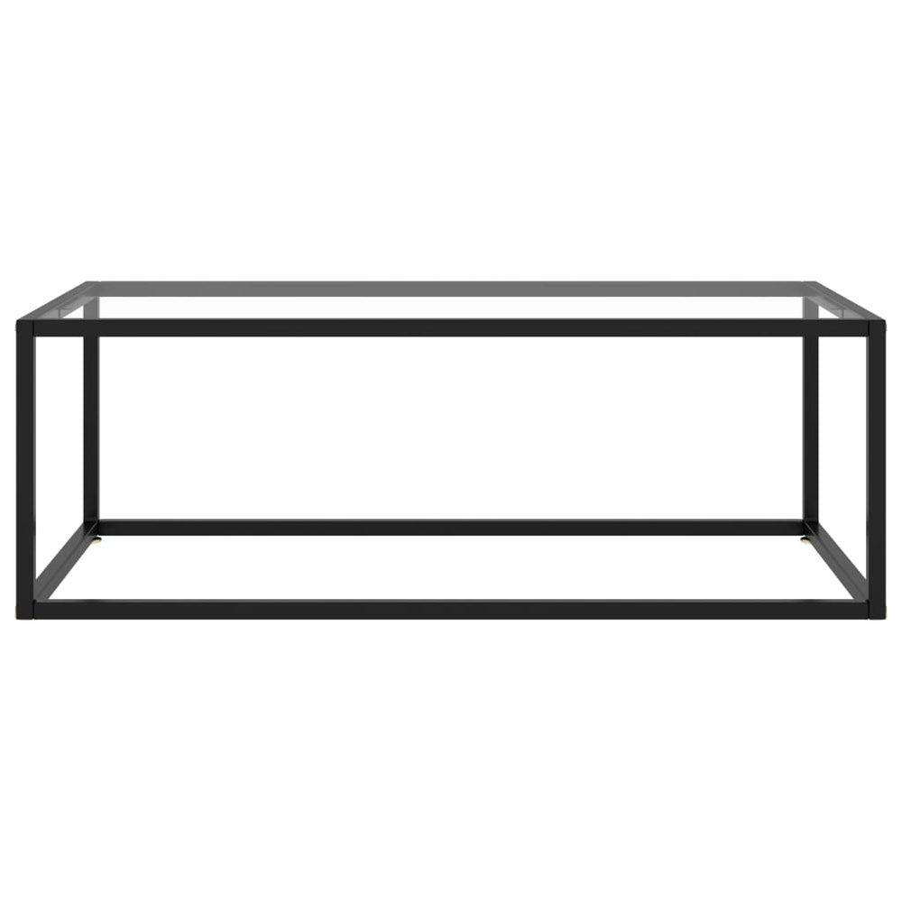 vidaXL Table basse noire en verre trempé 100x50x35 cm