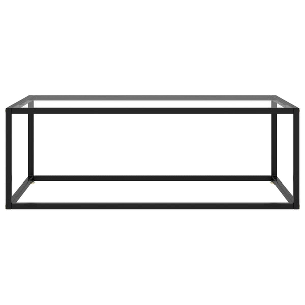 vidaXL Table basse noire en verre trempé 100x50x35 cm