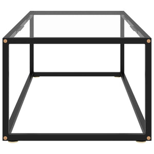 vidaXL Table basse noire en verre trempé 100x50x35 cm