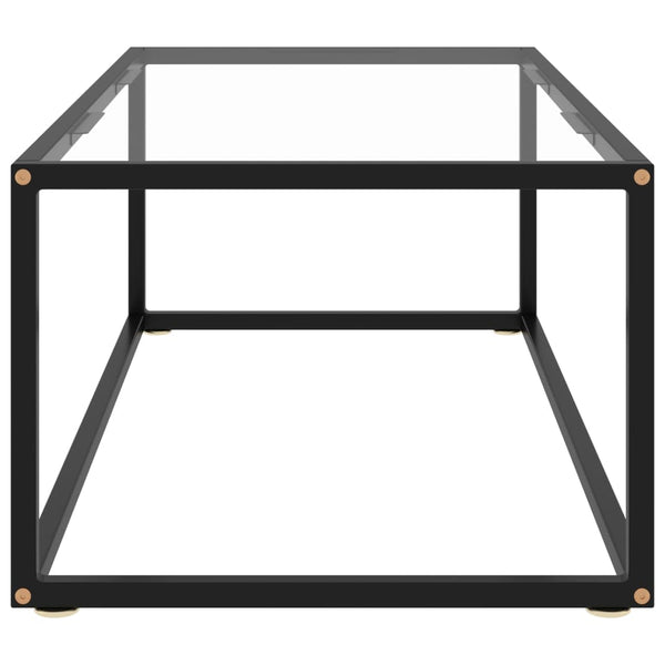 vidaXL Table basse noire en verre trempé 100x50x35 cm