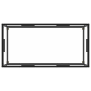 vidaXL Table basse noire en verre trempé 100x50x35 cm