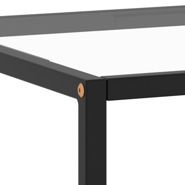 vidaXL Table basse noire en verre trempé 100x50x35 cm