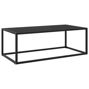 Schwarzer Couchtisch mit Glas 100x50 cm