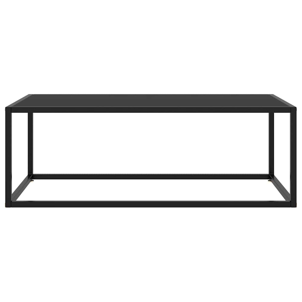 vidaXL Table basse noire avec verre noir 100x50x35 cm