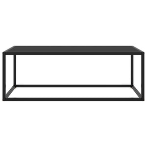 Schwarzer Couchtisch mit Glas 100x50 cm