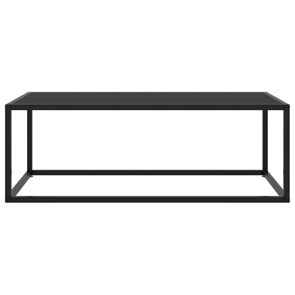 Schwarzer Couchtisch mit Glas 100x50 cm