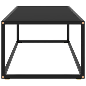 Schwarzer Couchtisch mit Glas 100x50 cm