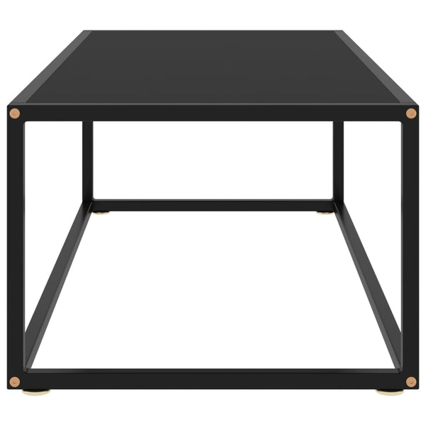 Schwarzer Couchtisch mit Glas 100x50 cm