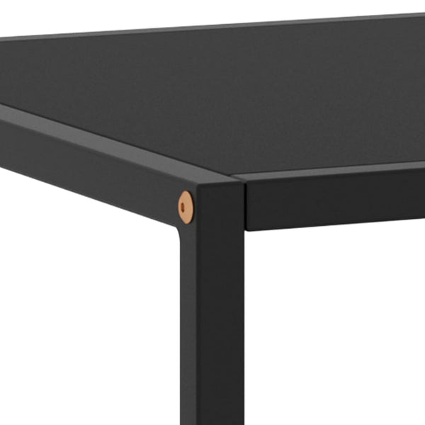 Schwarzer Couchtisch mit Glas 100x50 cm