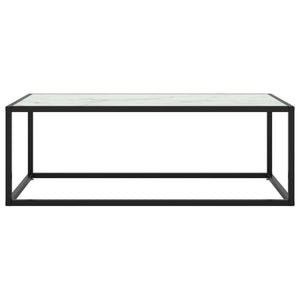 Schwarzer Couchtisch mit Marmor-Glasplatte
