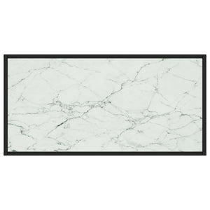 Schwarzer Couchtisch mit Marmor-Glasplatte