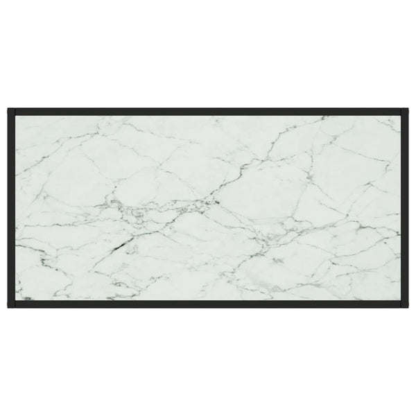 Schwarzer Couchtisch mit Marmor-Glasplatte