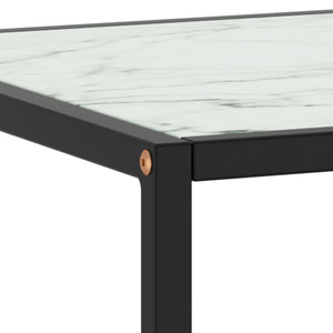 Schwarzer Couchtisch mit Marmor-Glasplatte