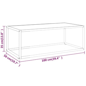 Schwarzer Couchtisch mit Marmor-Glasplatte