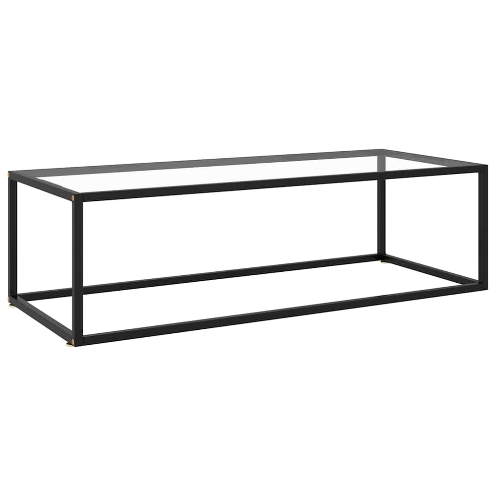 vidaXL Table basse noire avec plateau en verre trempé 120x60x35 cm