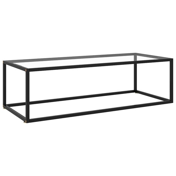 vidaXL Table basse noire avec plateau en verre trempé 120x60x35 cm