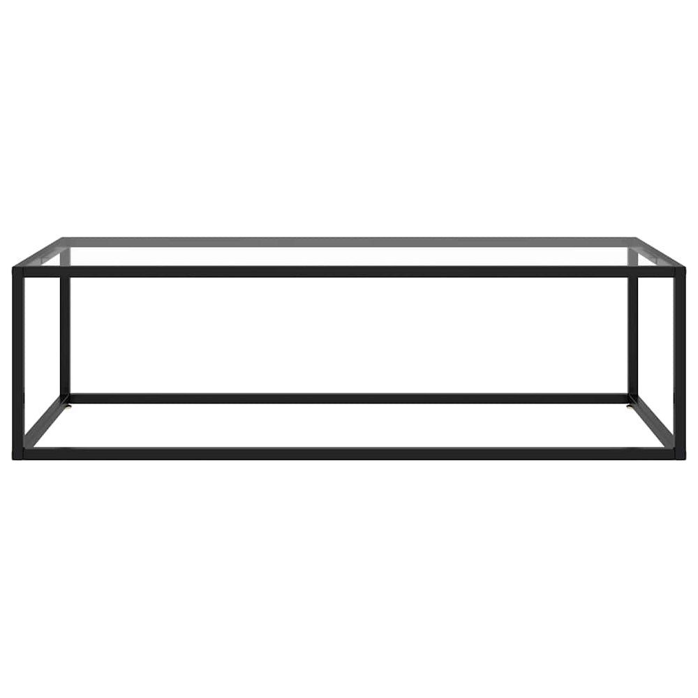 vidaXL Table basse noire avec plateau en verre trempé 120x60x35 cm