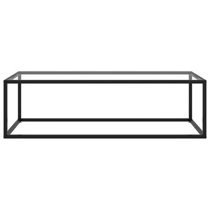 vidaXL Table basse noire avec plateau en verre trempé 120x60x35 cm