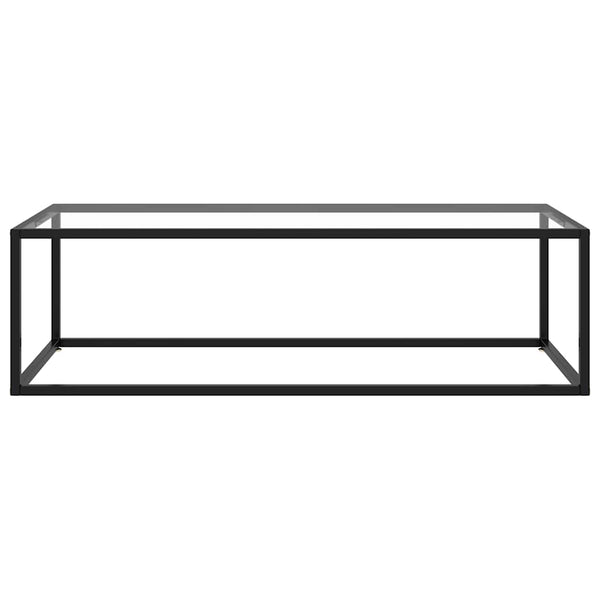 vidaXL Table basse noire avec plateau en verre trempé 120x60x35 cm