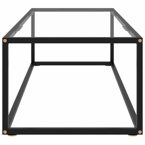 vidaXL Table basse noire avec plateau en verre trempé 120x60x35 cm