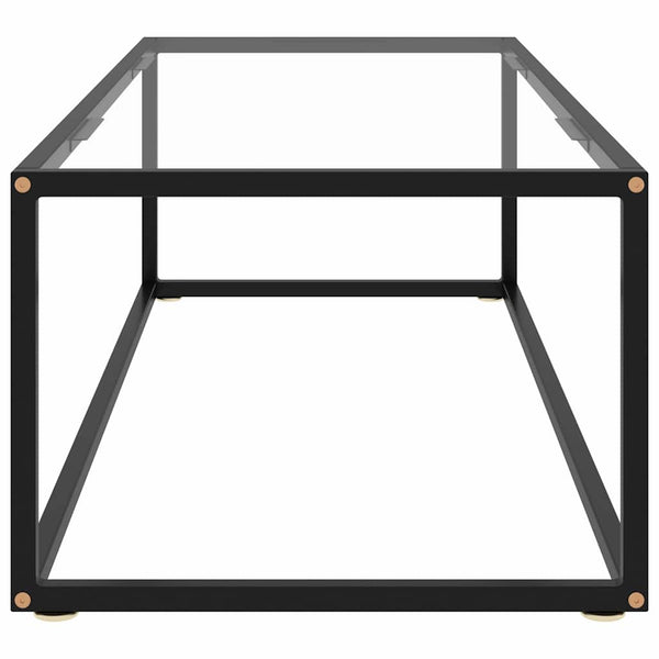 vidaXL Table basse noire avec plateau en verre trempé 120x60x35 cm