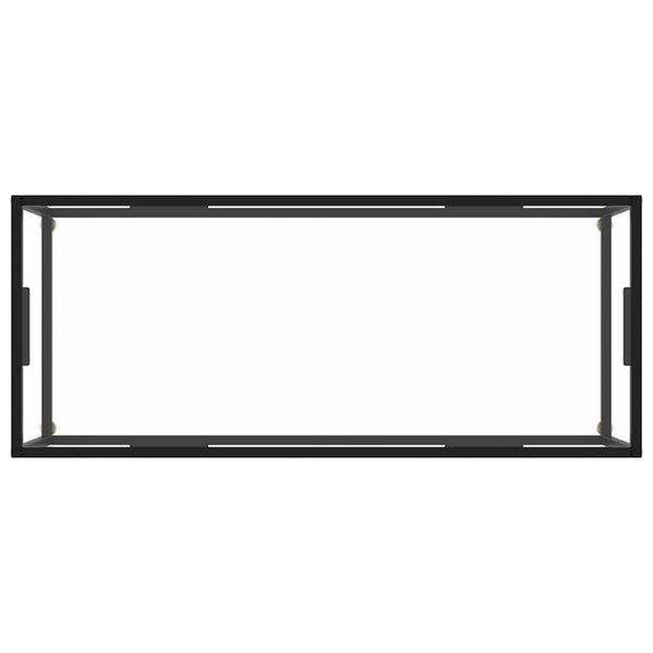 vidaXL Table basse noire avec plateau en verre trempé 120x60x35 cm