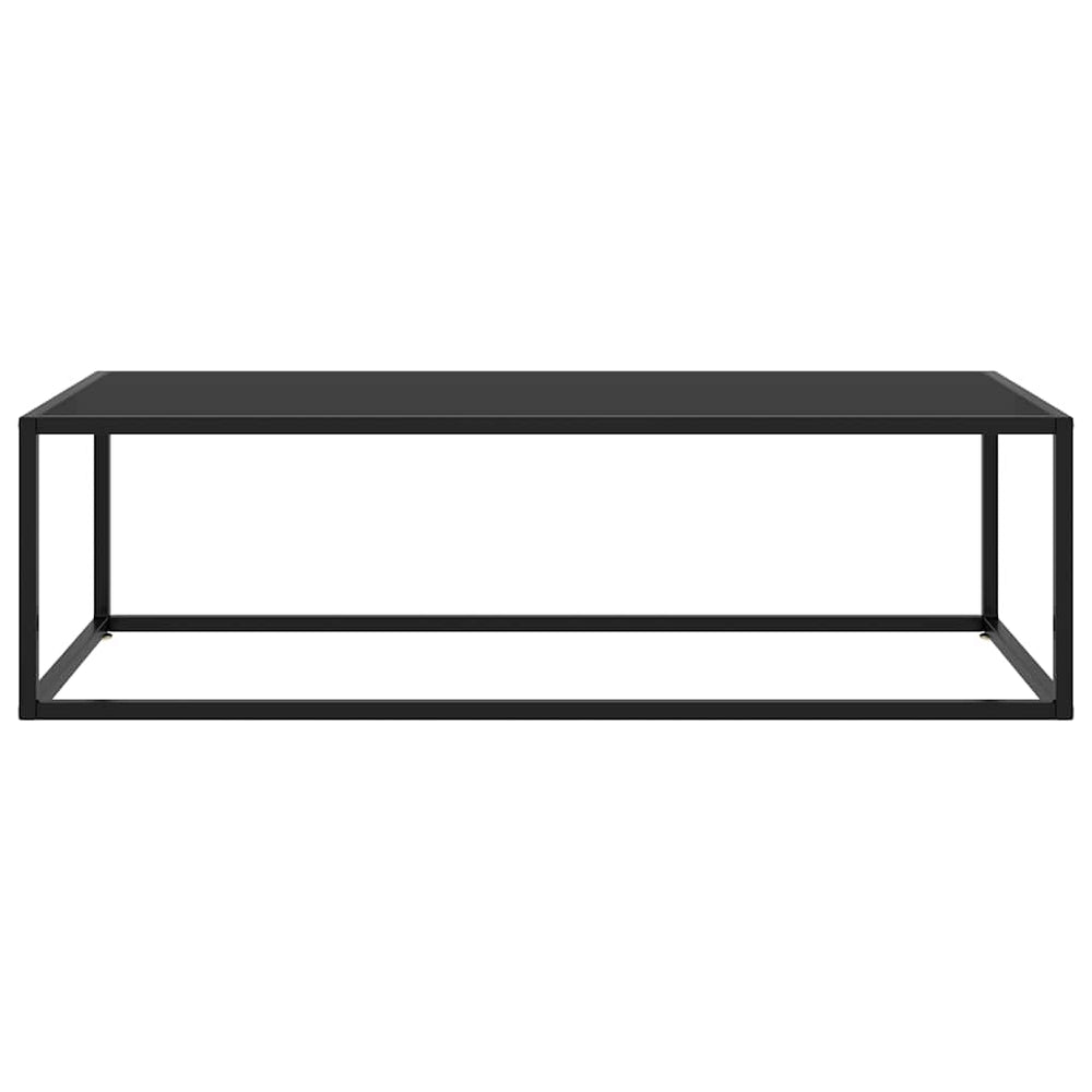 Schwarzer Couchtisch mit Glasplatte 120x50 cm