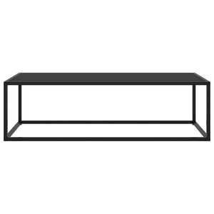 Schwarzer Couchtisch mit Glasplatte 120x50 cm