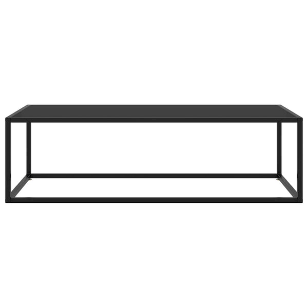 Schwarzer Couchtisch mit Glasplatte 120x50 cm