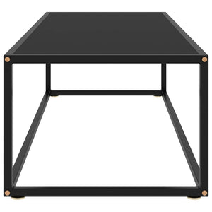 Schwarzer Couchtisch mit Glasplatte 120x50 cm