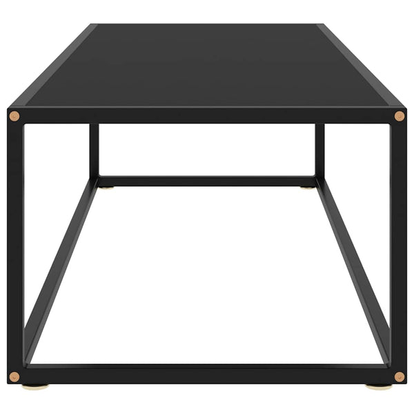 Schwarzer Couchtisch mit Glasplatte 120x50 cm