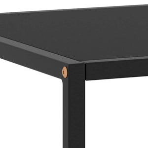 Schwarzer Couchtisch mit Glasplatte 120x50 cm