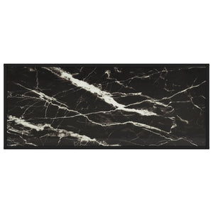 Schwarzer Couchtisch mit Marmor-Glas 120 cm