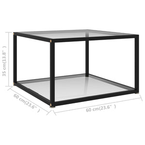 Couchtisch Transparent Hartglas 60x60 cm
