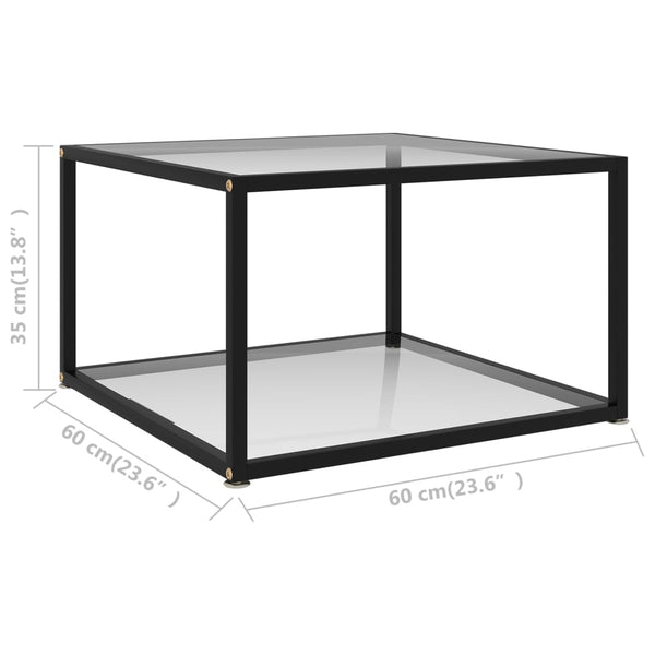 Couchtisch Transparent Hartglas 60x60 cm