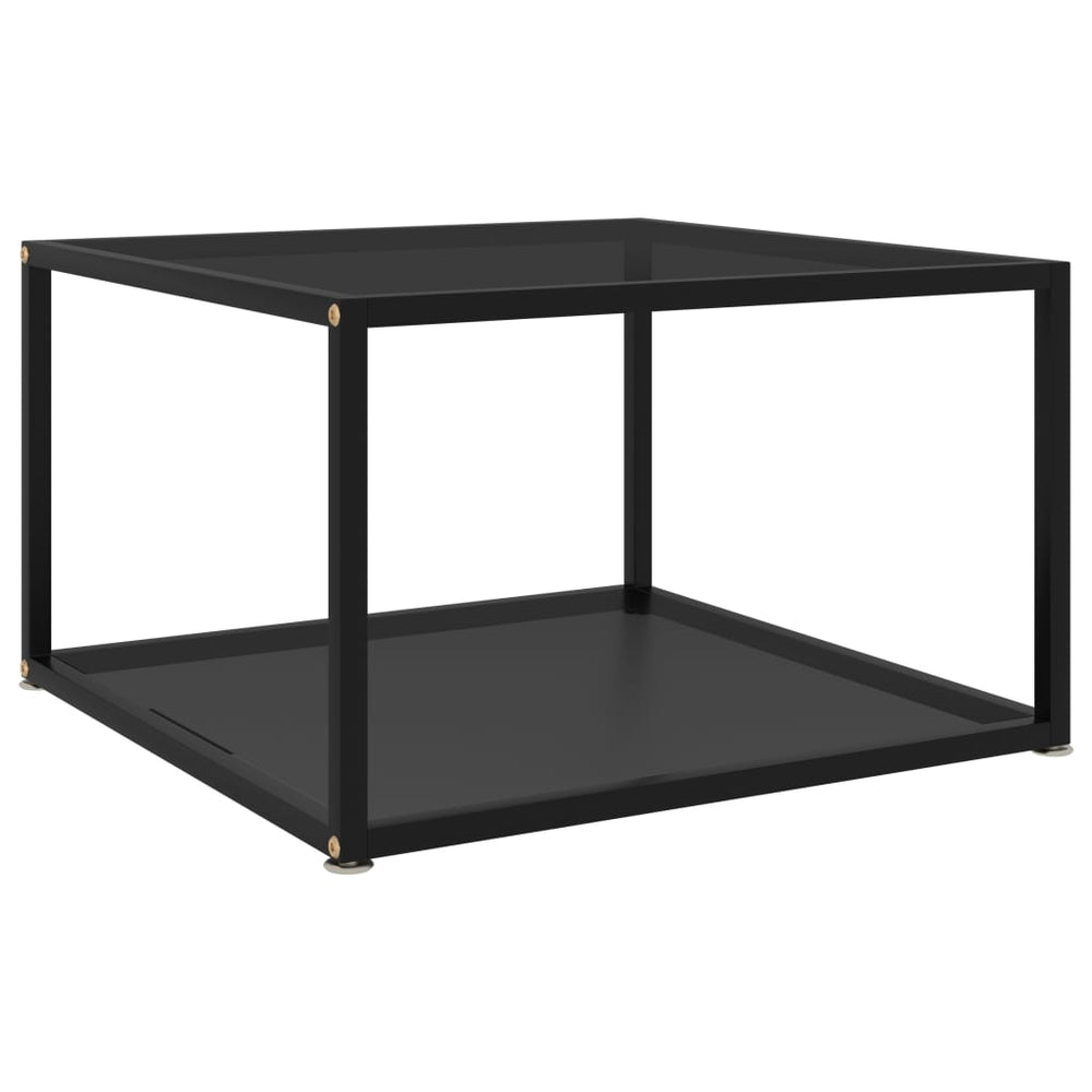 Schwarzer Couchtisch Hartglas 60x60 cm