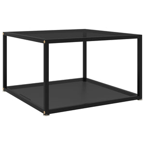 vidaXL Table basse noire 60x60x35 cm verre trempé