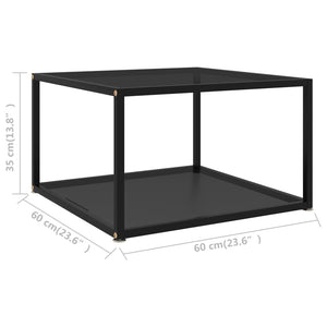 vidaXL Table basse noire 60x60x35 cm verre trempé
