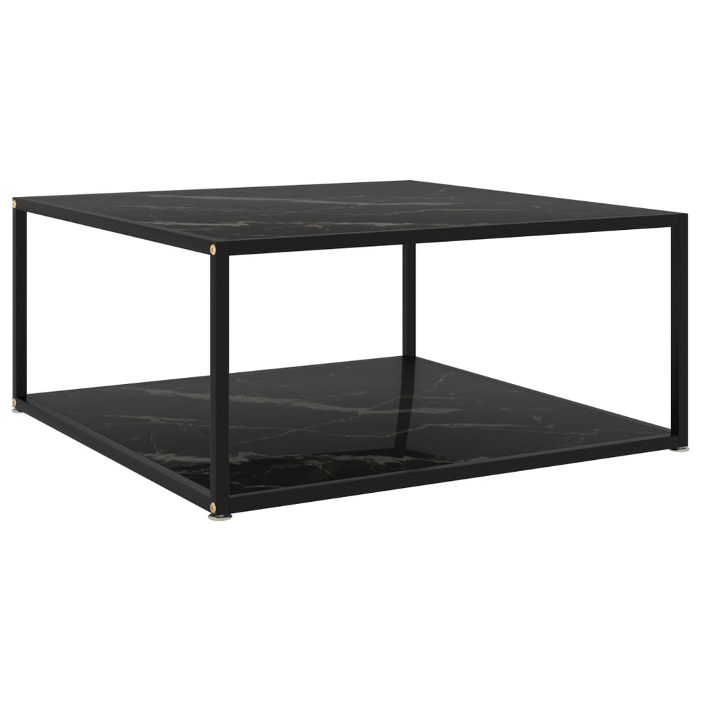 vidaXL Table basse noire 80x80x35 cm verre trempé
