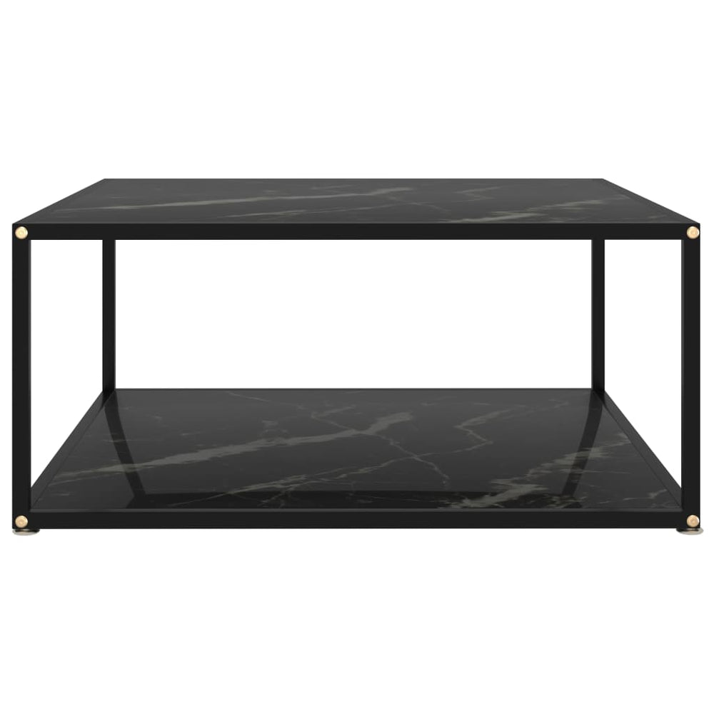 vidaXL Table basse noire 80x80x35 cm verre trempé