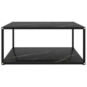 vidaXL Table basse noire 80x80x35 cm verre trempé