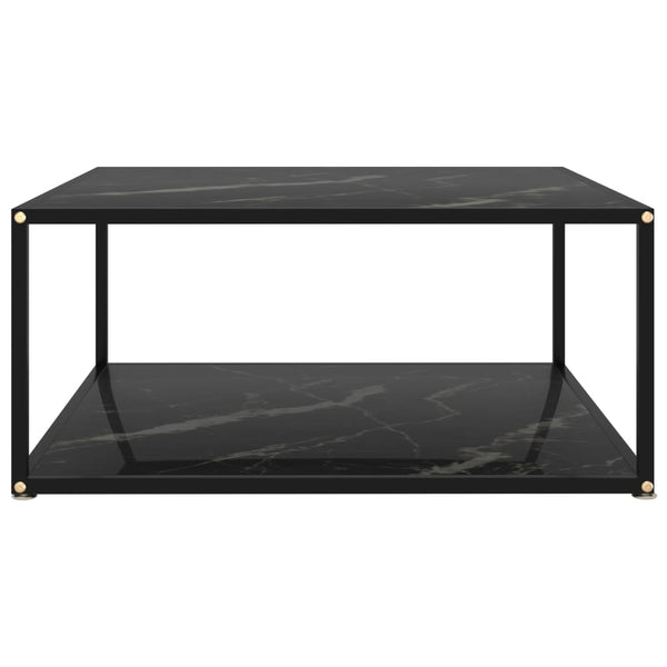 vidaXL Table basse noire 80x80x35 cm verre trempé