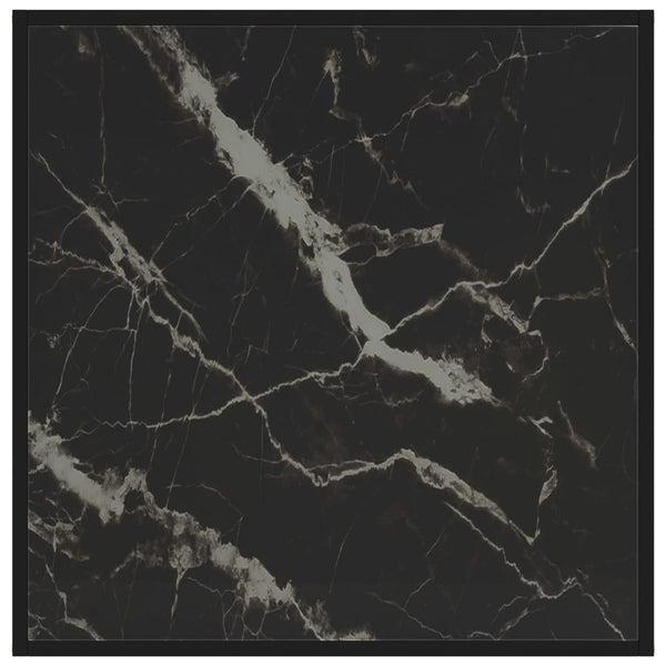 vidaXL Table basse noire 80x80x35 cm verre trempé