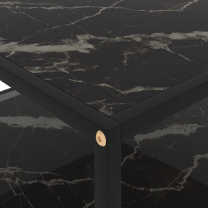 vidaXL Table basse noire 80x80x35 cm verre trempé
