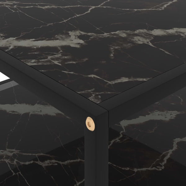 vidaXL Table basse noire 80x80x35 cm verre trempé