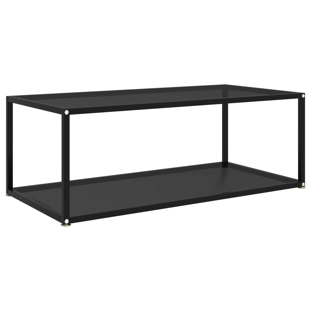 Schwarzer Couchtisch aus Glas 100x50 cm