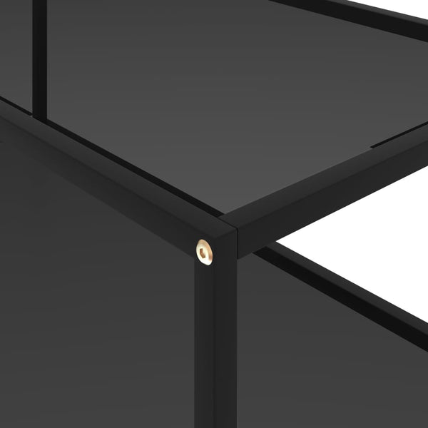 Schwarzer Couchtisch aus Glas 100x50 cm