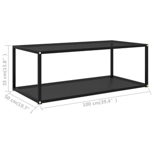 Schwarzer Couchtisch aus Glas 100x50 cm
